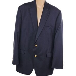 Lauren Ralph Lauren Blazer Mens 48 Long Navy Wool Gold Button Sport Coat Jacket‎